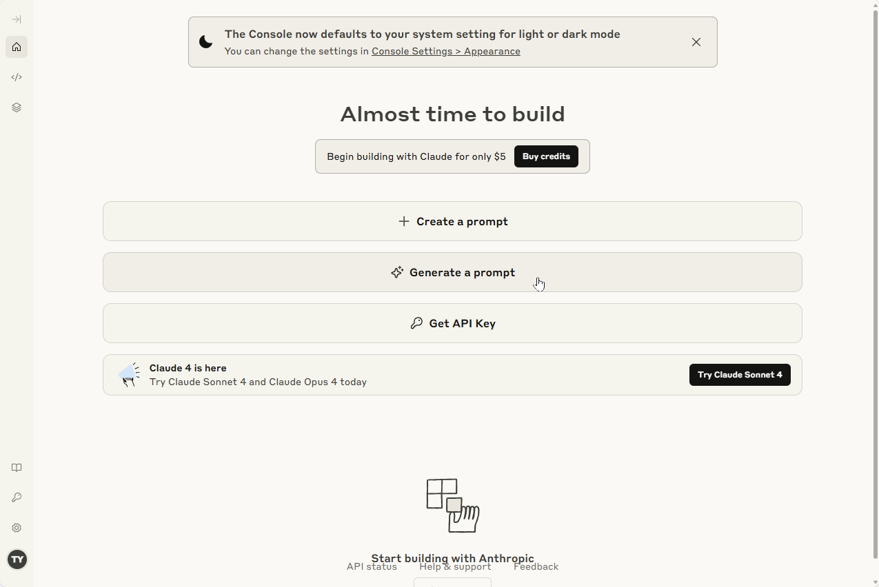 Anthropic Consoleでクレジットカードを登録しチャージする画面