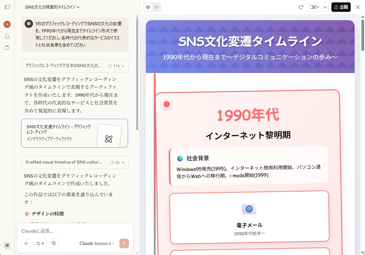 Claudeで生成したSNS文化の変遷のインフォグラフィック例1