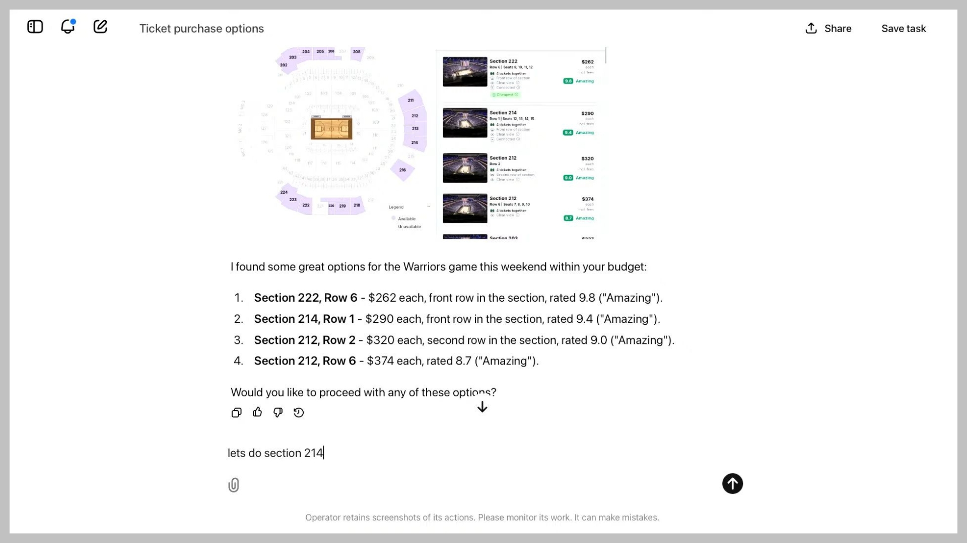 StubHubでNBAチケットを購入するデモ画面