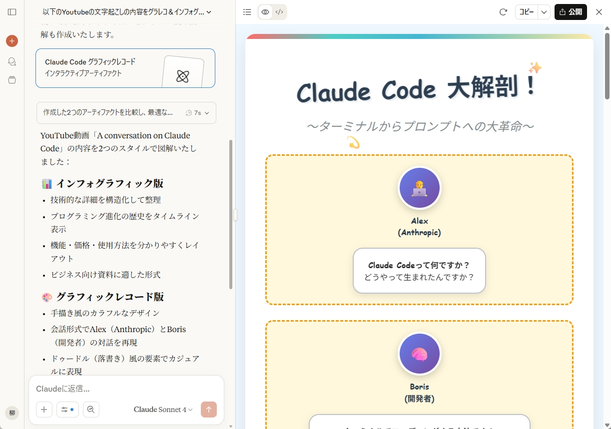 Claudeで生成したグラレコ例1